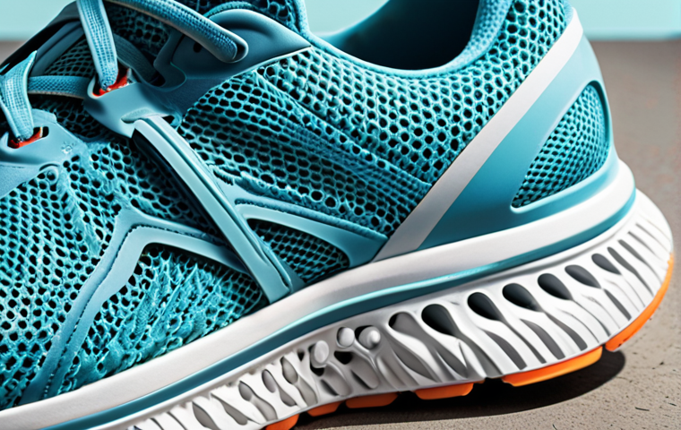 **

"Close-up photo of breathable mesh running shoes, showcasing the airy texture and design. Focus on the ventilation and moisture-wicking capabilities. Bright, summery background. Style: Product photography, detailed, high-resolution."

**